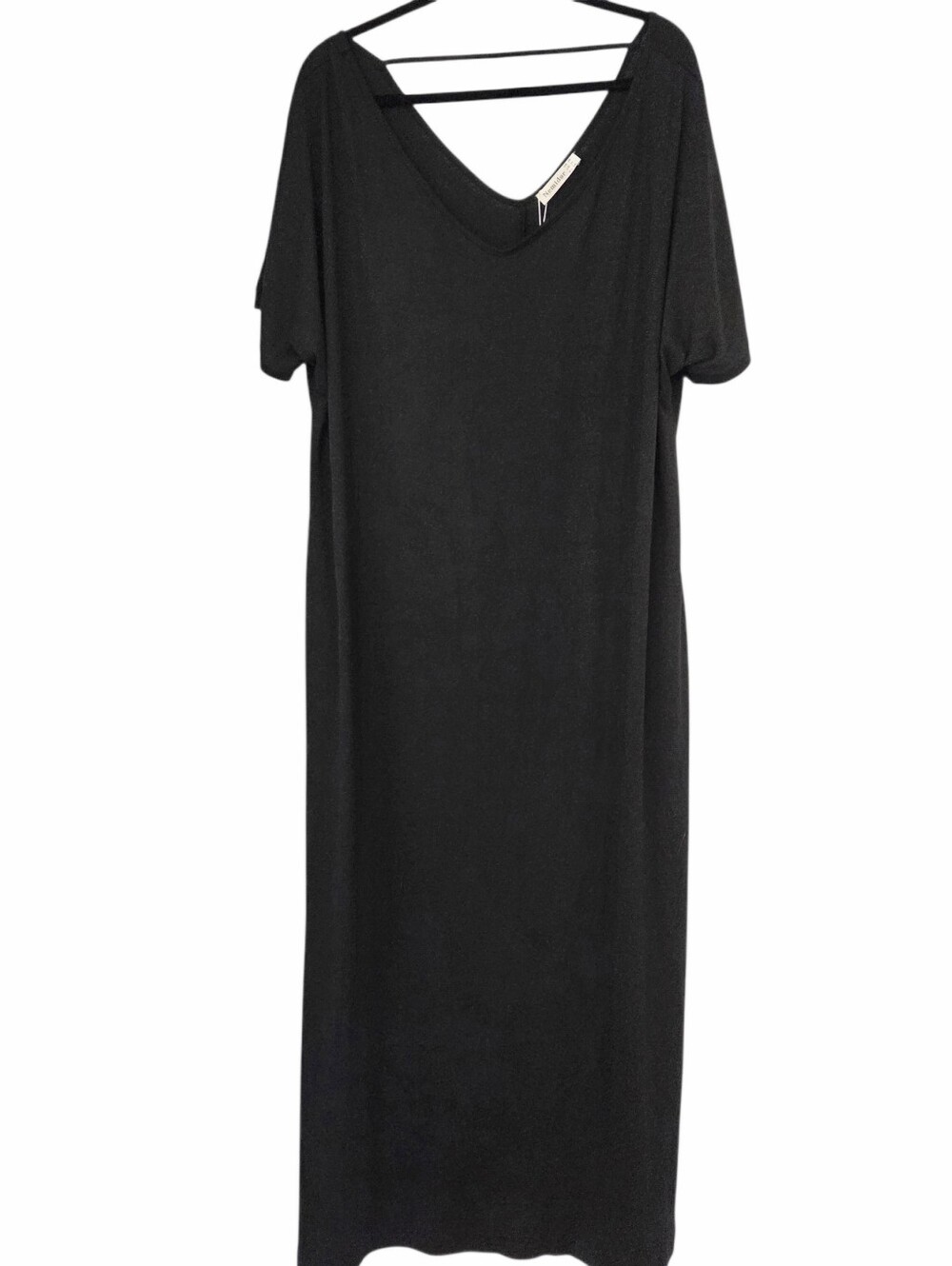 Nemidor Plus Size 22 Black Maxi Dress | Strappy Back V-Neck Casual Lounge Dress